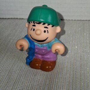 Vintage Peanuts Linus with blue Blanket 2" PVC Figure hard rubber figure toy